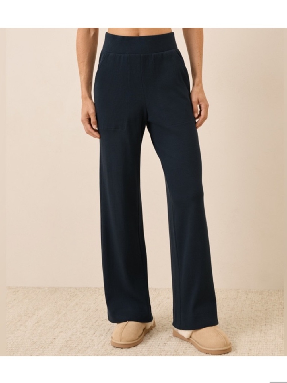 Pact Easy Rib Wide-Leg Lounge Pants in Organic Cotton